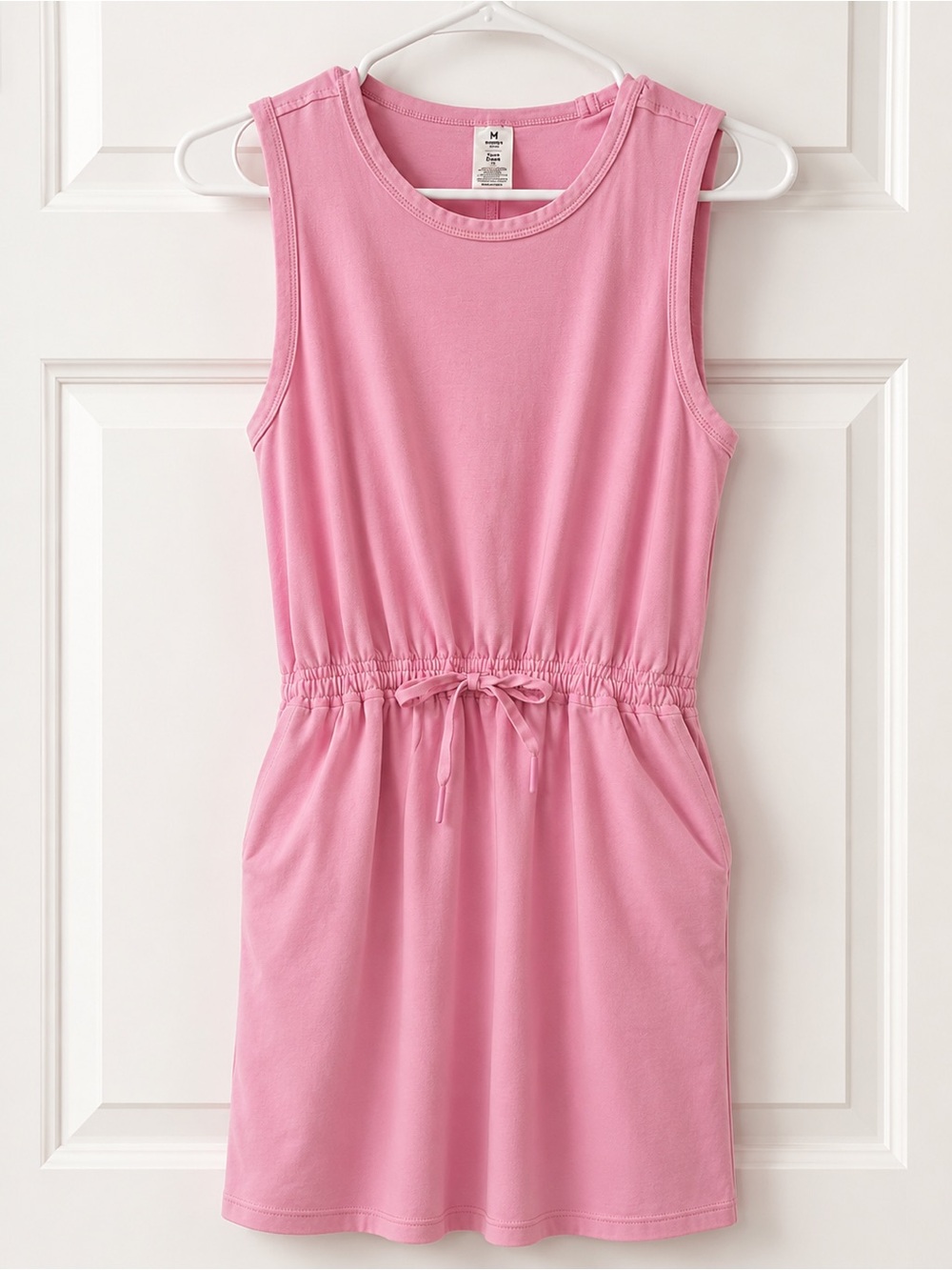 Casual Light Pink Drawstring Mini Skirt Romper with Pockets